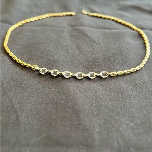 Gold and silver chicken necklace